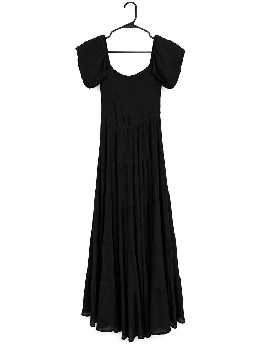 Universal Thread Black Puff-Sleeve Maxi Dress